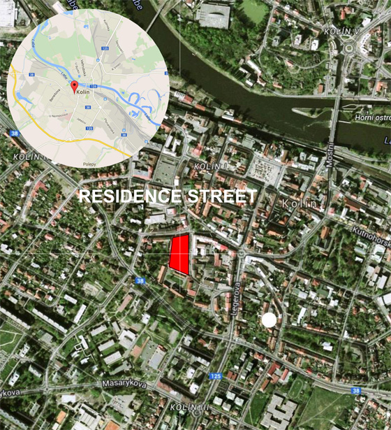 Mapa umístění Kolín STREET